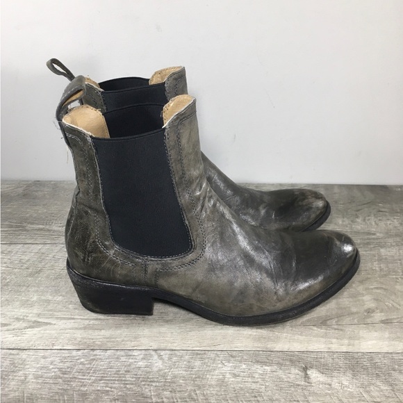 Frye 76600 Carson Chelsea Grey Charcoal Leather Women's Ankle
